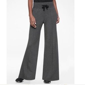 Athleta Sierra Gray Wide Leg Pants Lounge Pants Yoga Super Soft Slit Leg Size L